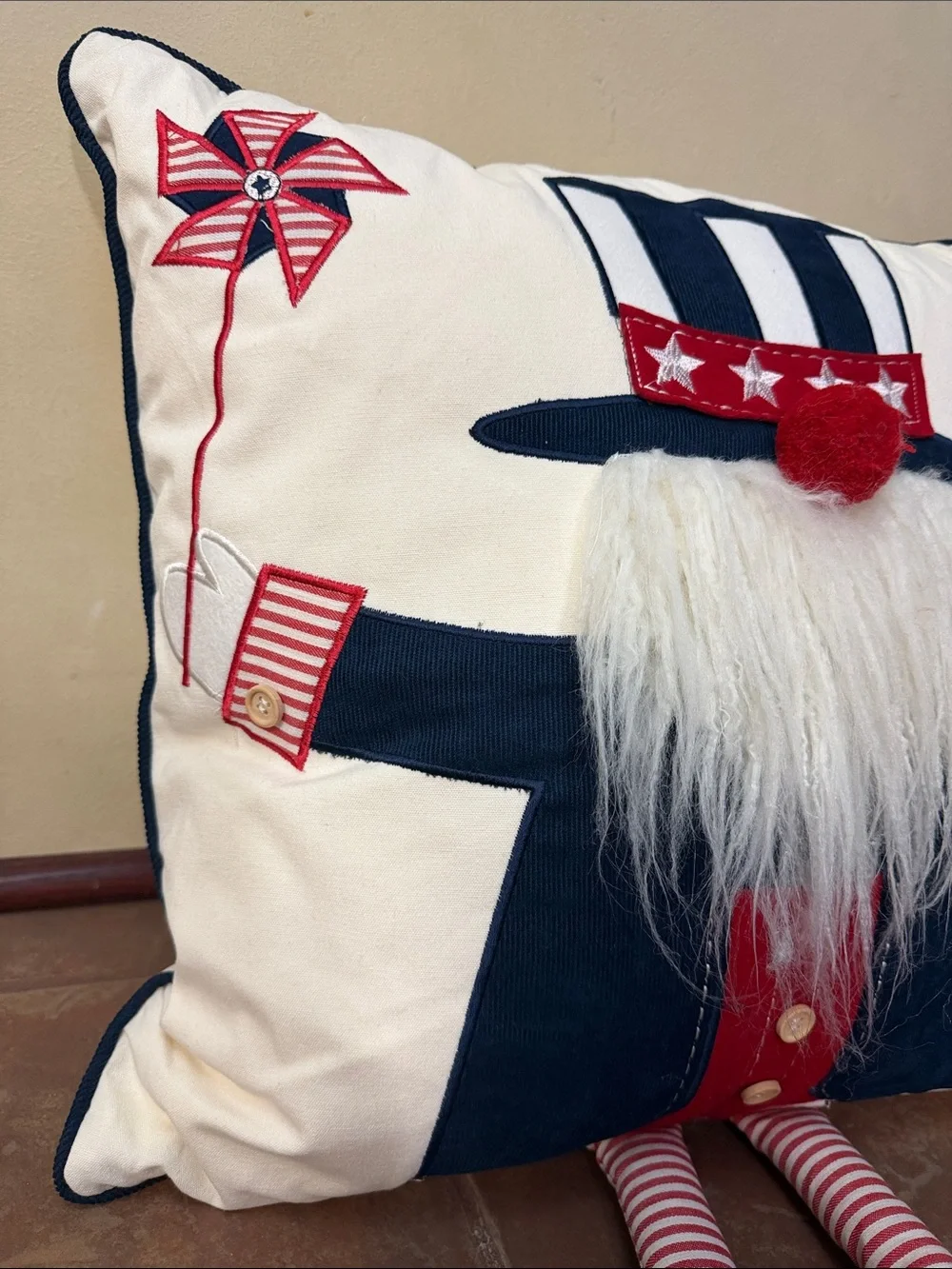 Americana Gnome patriotic decorative pillow by the home decor brand Storehouse